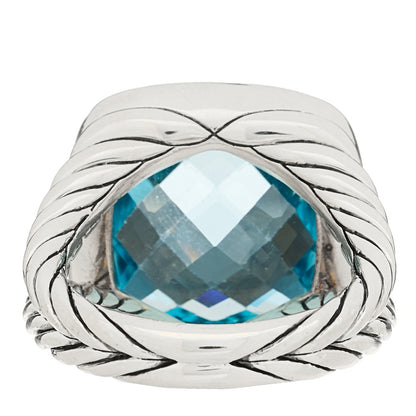 David Yurman Sterling Silver Diamond Blue Topaz 17mm Albion Ring 60 9 4 of 6