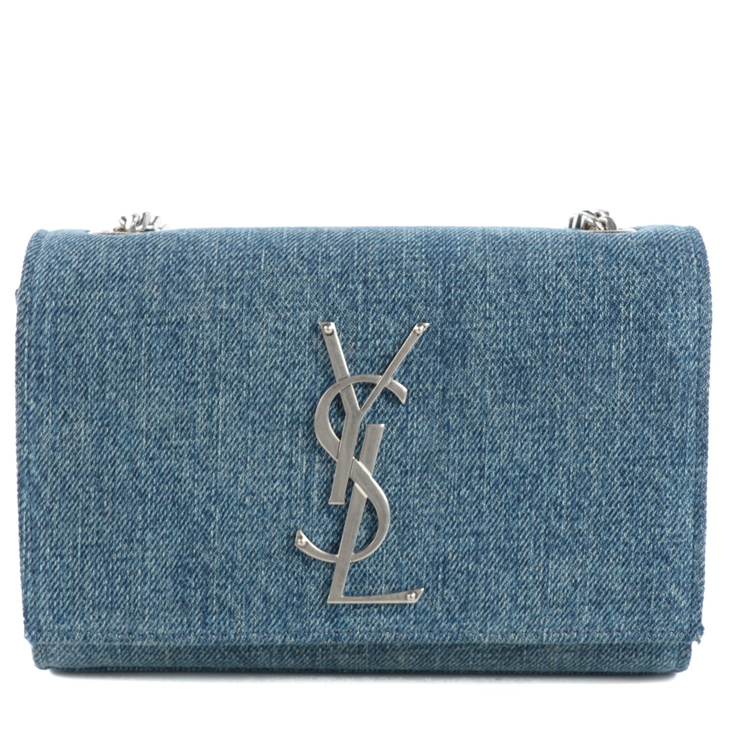 Saint Laurent Denim Small Classic Monogram Satchel Blue 1 of 7