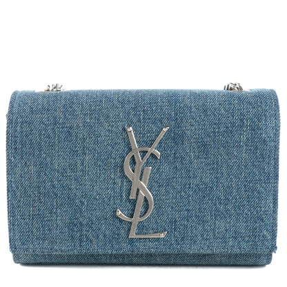 Saint Laurent Denim Small Classic Monogram Satchel Blue 1 of 7