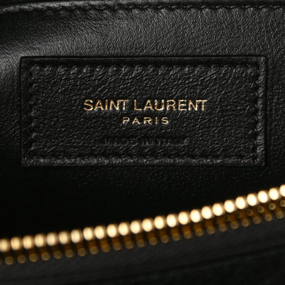 Saint Laurent Sheepskin Matelasse Chevron Monogram Large College Satchel Black 7 of 11