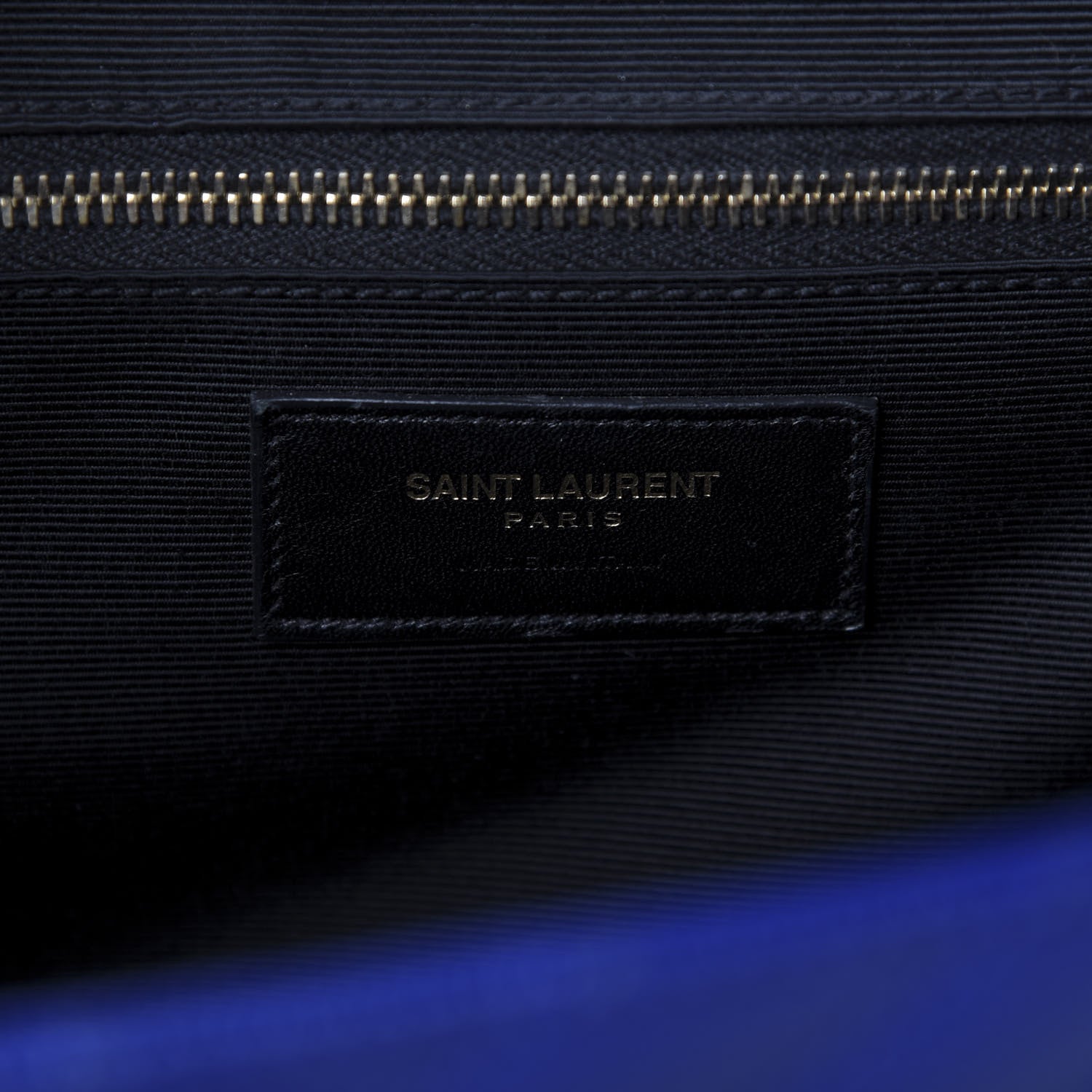 Saint Laurent Grain De Poudre Matelasse Chevron Large Monogram Satchel Blue Majorelle 8 of 10