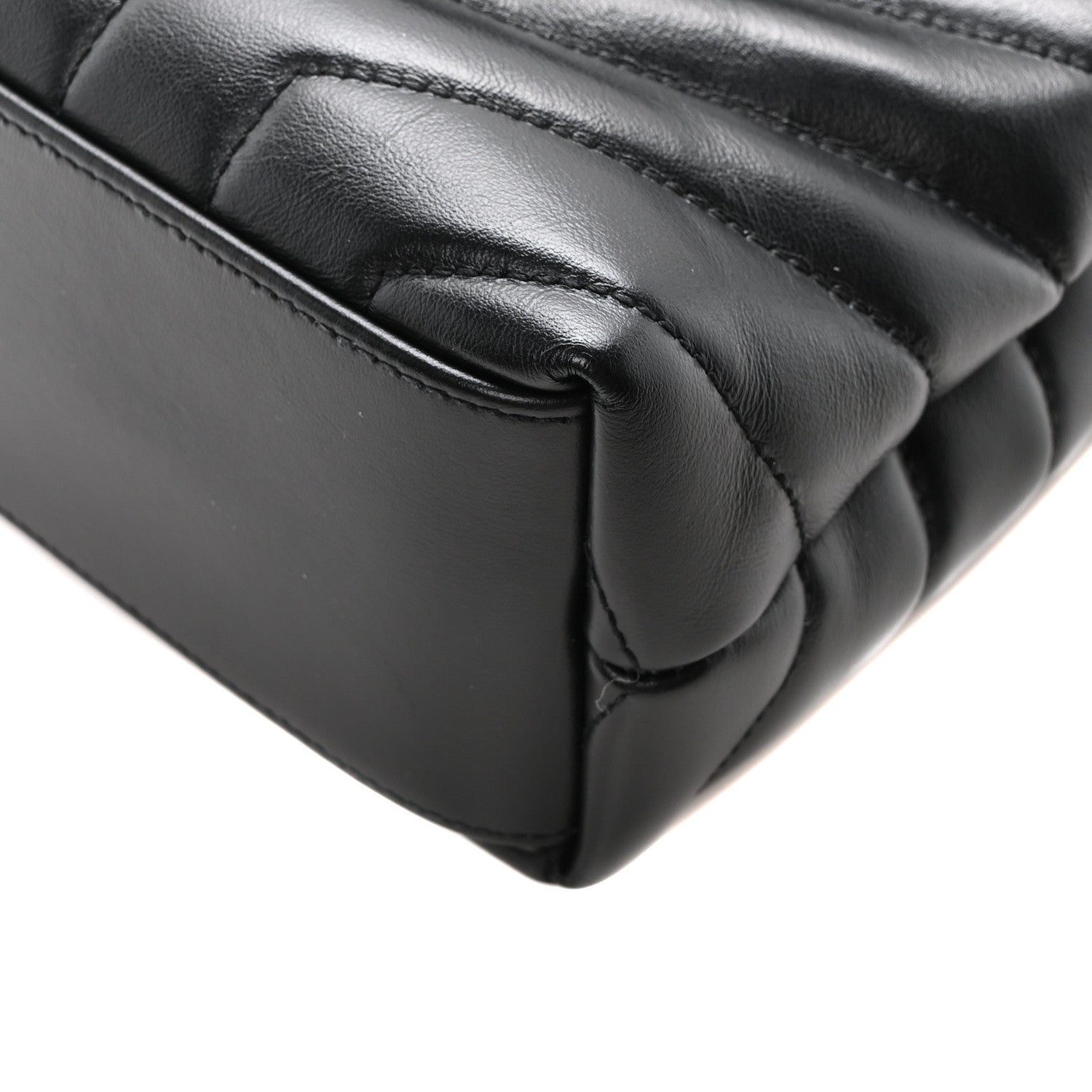 Saint Laurent Calfskin Y Quilted Monogram Small Loulou Chain Satchel Black 9 of 9