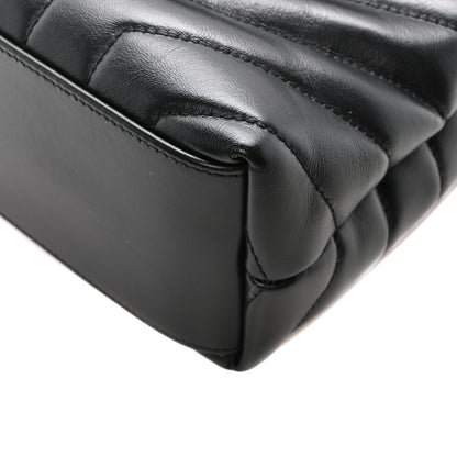 Saint Laurent Calfskin Y Quilted Monogram Small Loulou Chain Satchel Black 9 of 9