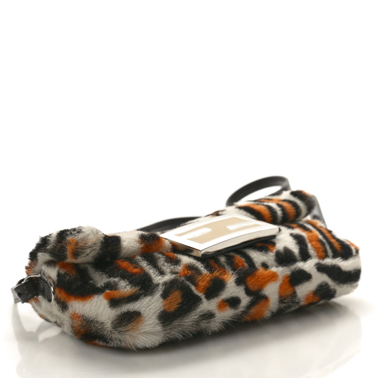 Fendi Calf Hair Leopard Print Phone Baguette Moro 4 of 10