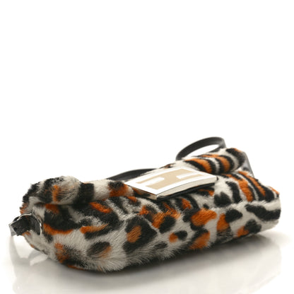 Fendi Calf Hair Leopard Print Phone Baguette Moro 4 of 10