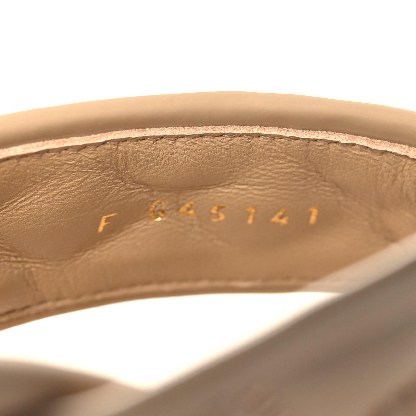 Patent Quilted CC Sandals 38.5 Beige