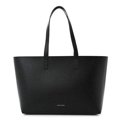 Mansur Gavriel Saffiano Small Zip Tote Black Flamma 1 of 9