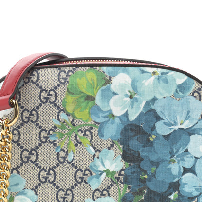 Gucci GG Supreme Monogram Blooms Mini Chain Shoulder Bag Beige Blue Navy Hibiscus Red 8 of 10