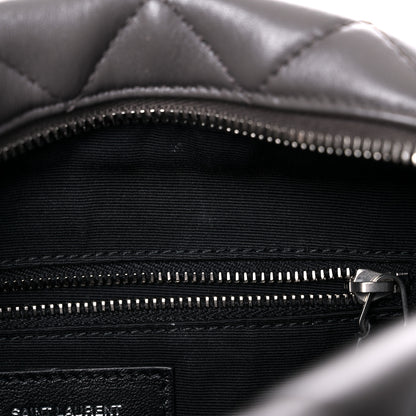Saint Laurent Calfskin Y Quilted Monogram Small Loulou Bowling Bag Earth 11 of 12