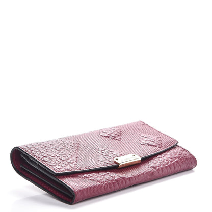 Burberry Signature Grain Calfskin Check Embossed Porter Continental Wallet Dark Plum 4 of 8