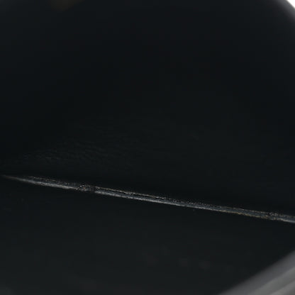 Saint Laurent Grain De Poudre Matelasse Chevron Monogram Credit Card Case Black 5 of 8