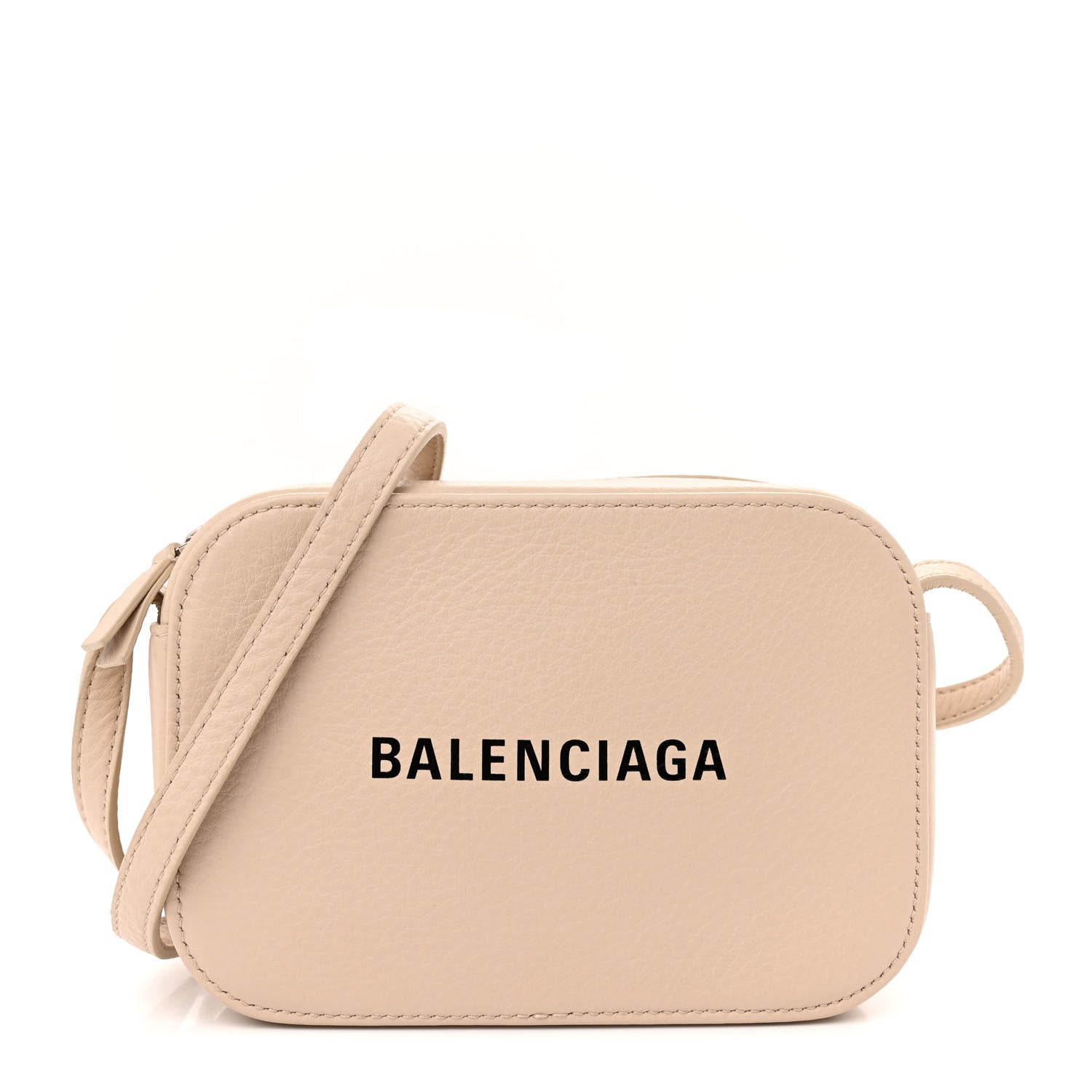 Balenciaga Calfskin Logo XS Everyday Camera Bag Light Beige Black 1 of 12