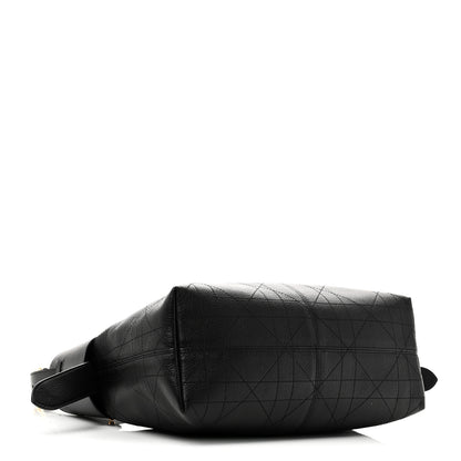 Christian Dior Grained Calfskin Flat Macrocannage Medium Voyage Bag Black 4 of 10