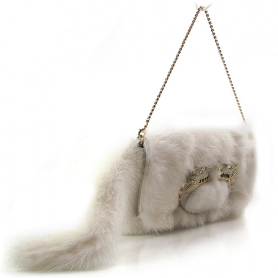 Mink Jewel Dragon Evening Bag