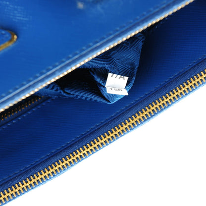 Prada Saffiano Vernice Medium Galleria Double Zip Tote Azzurro 8 of 8