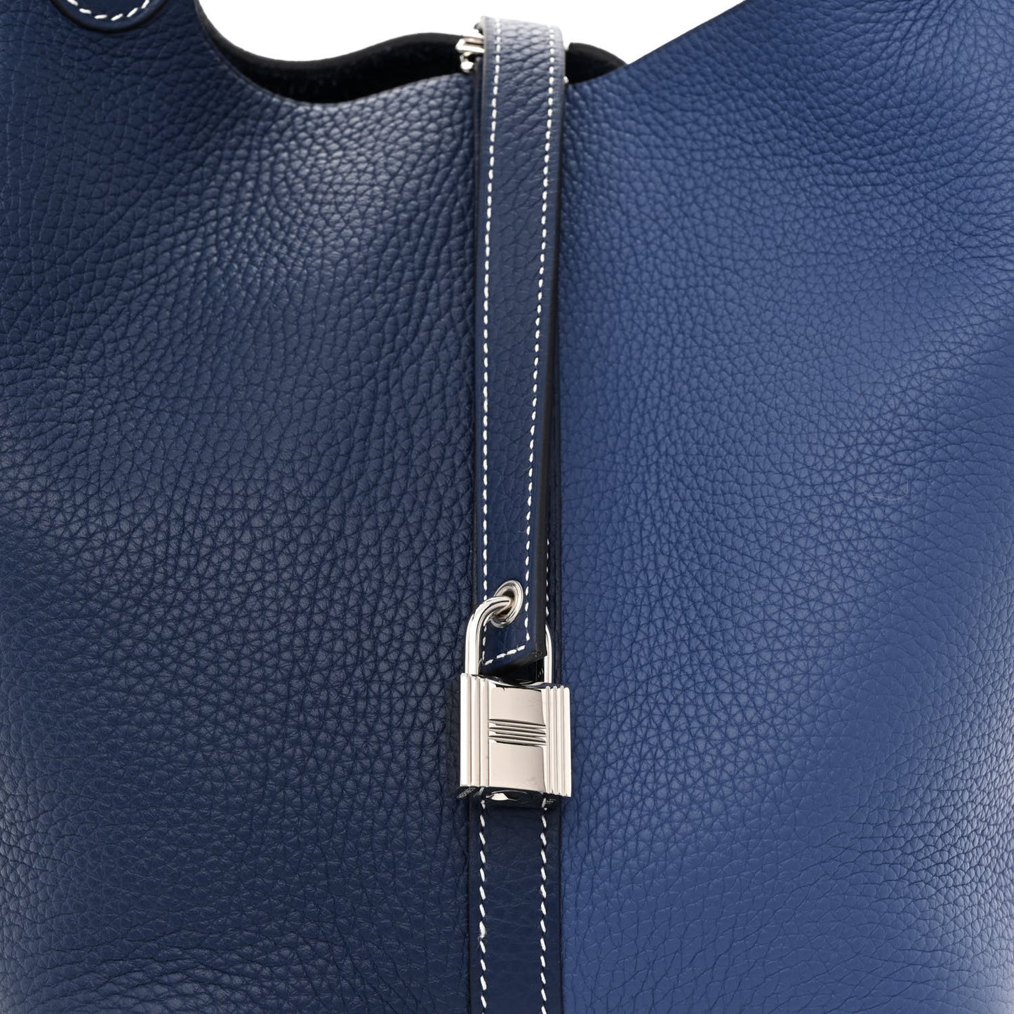 Taurillon Clemence Casaque Picotin Lock 22 MM Bleu Saphir Bleu Brighton
