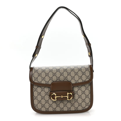 Gucci GG Supreme Monogram Horsebit 1955 Shoulder Bag Beige Brown Sugar 1 of 21