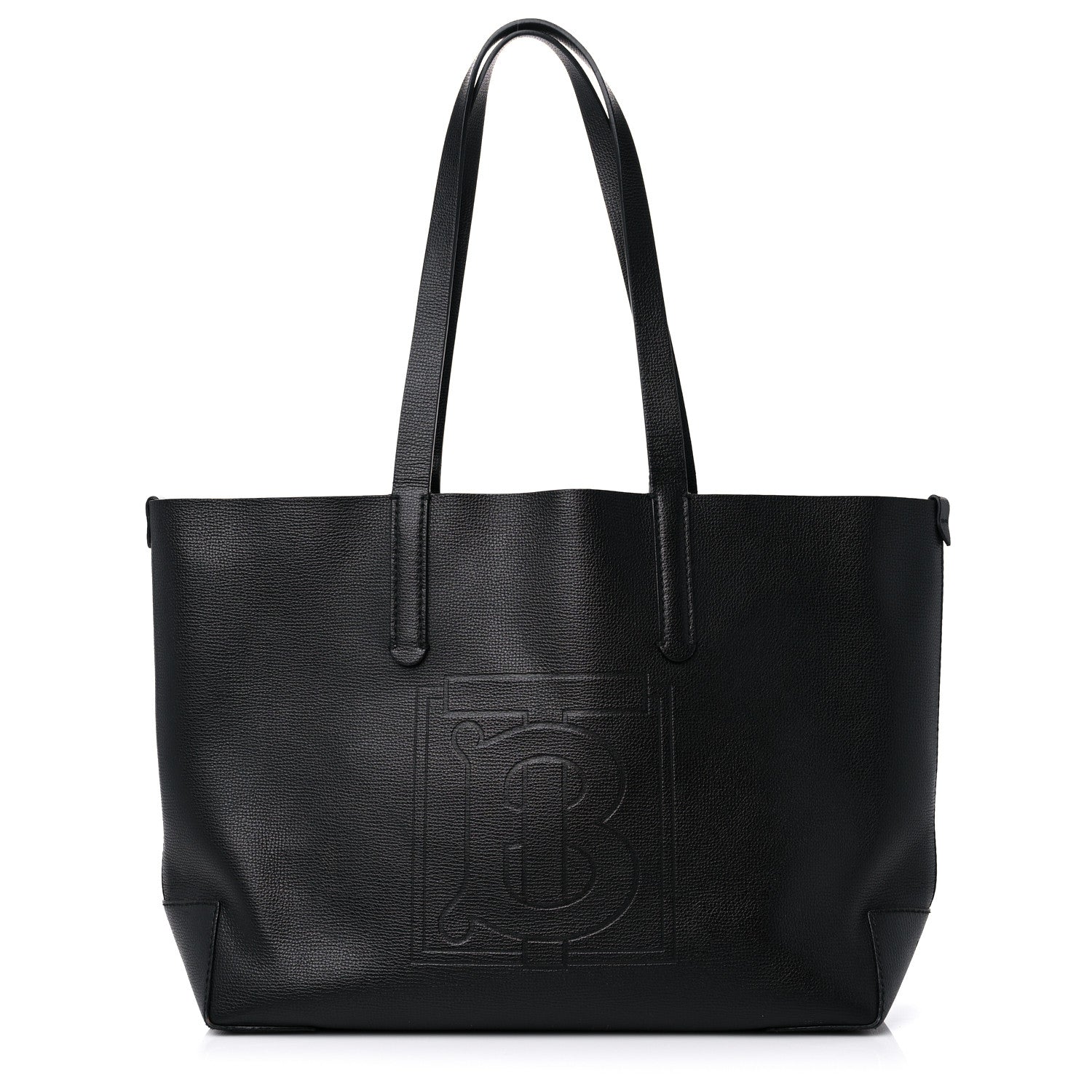 Burberry Calfskin TB Motif Embossed Medium Tote Black 1 of 13