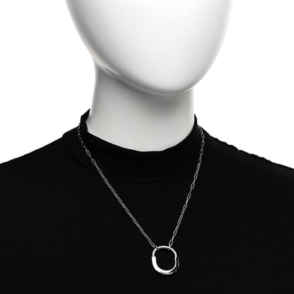 Tiffany 18K White Gold Medium Lock Pendant Necklace 2 of 5