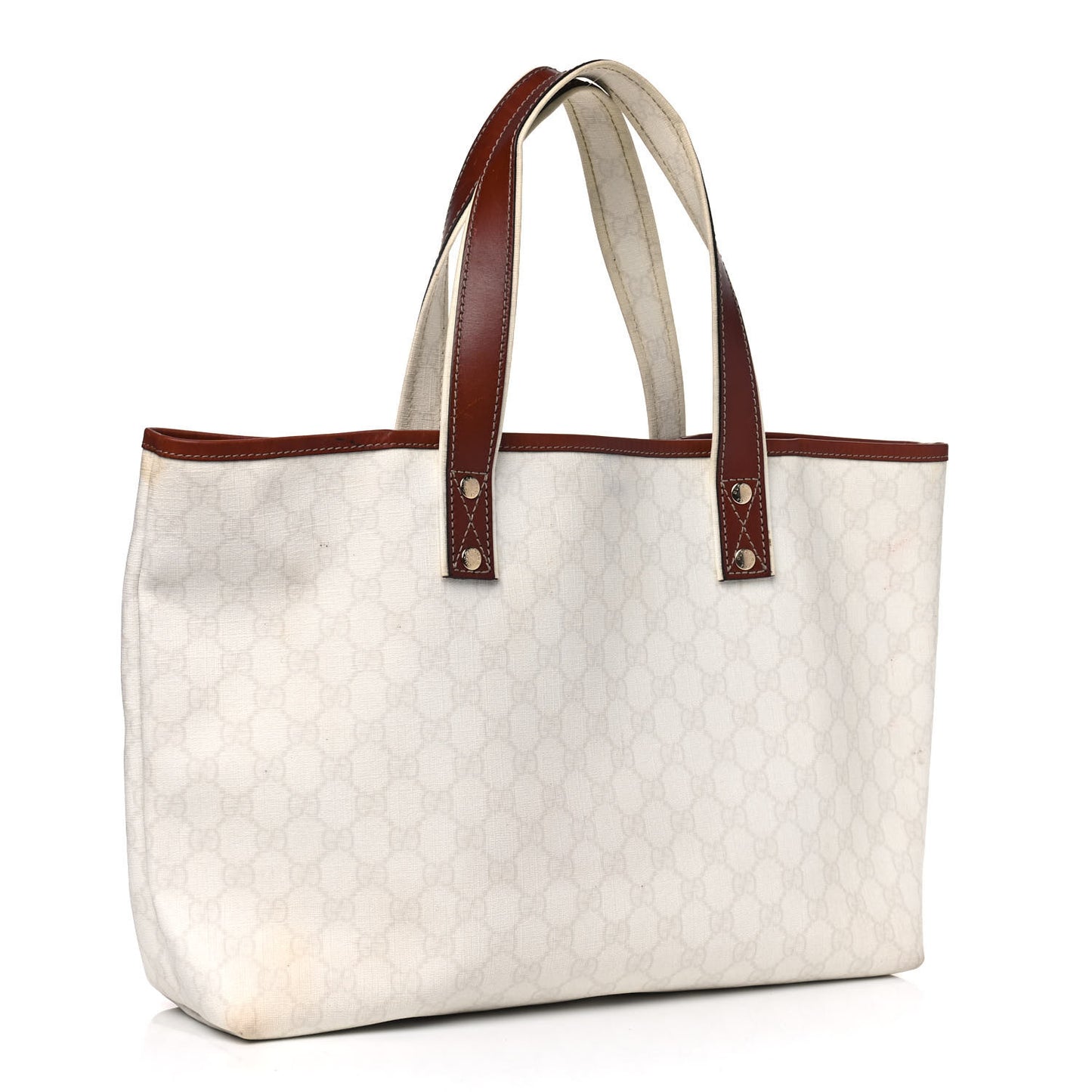 GG Plus Monogram Medium Signature Web Loop Tote White
