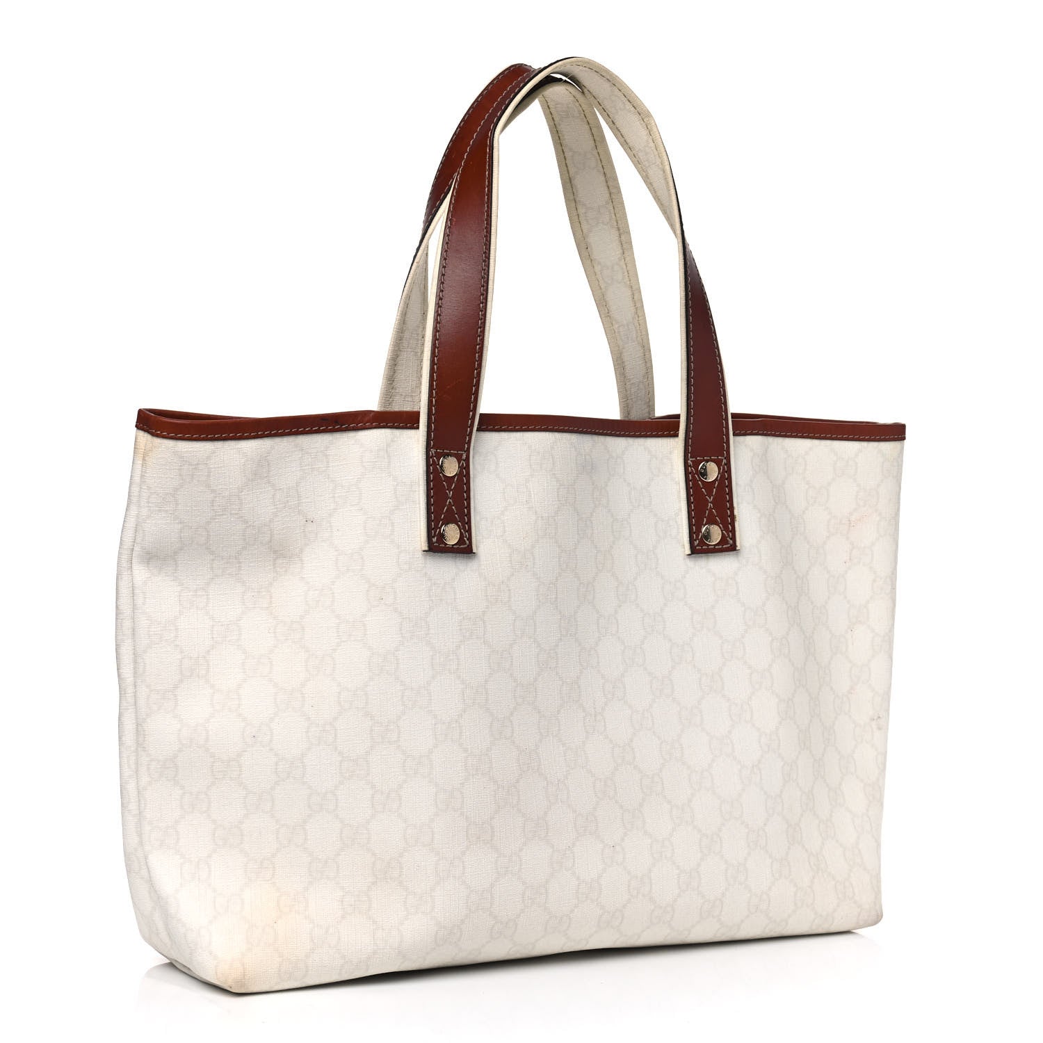 Gucci GG Plus Monogram Medium Signature Web Loop Tote White 2 of 18