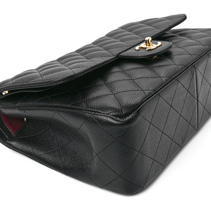 Chanel Caviar Quilted Jumbo Double Flap Black 11 of 12