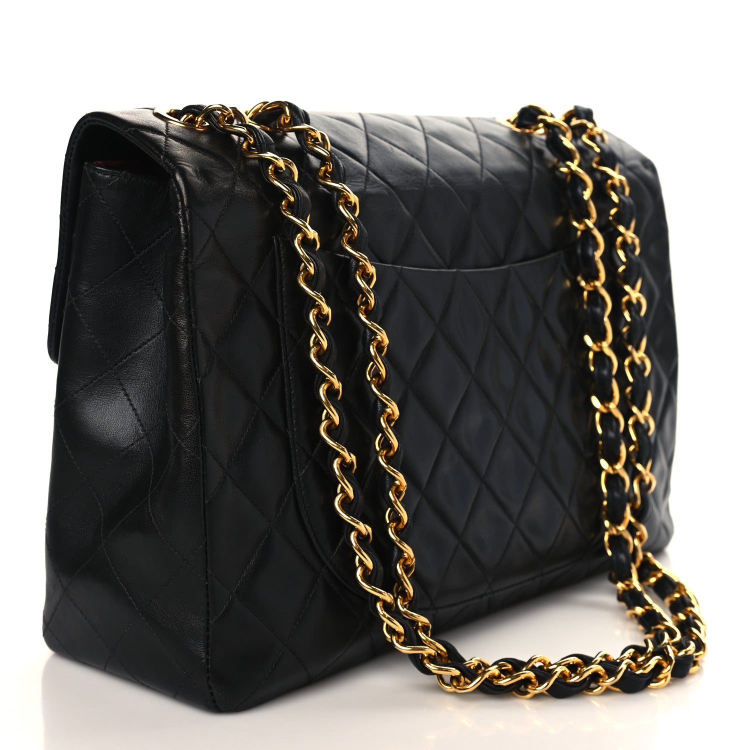 Chanel Lambskin Quilted XL Jumbo Single Flap Black 3 of 10