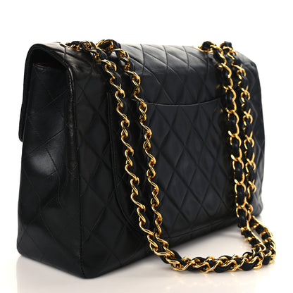 Chanel Lambskin Quilted XL Jumbo Single Flap Black 3 of 10