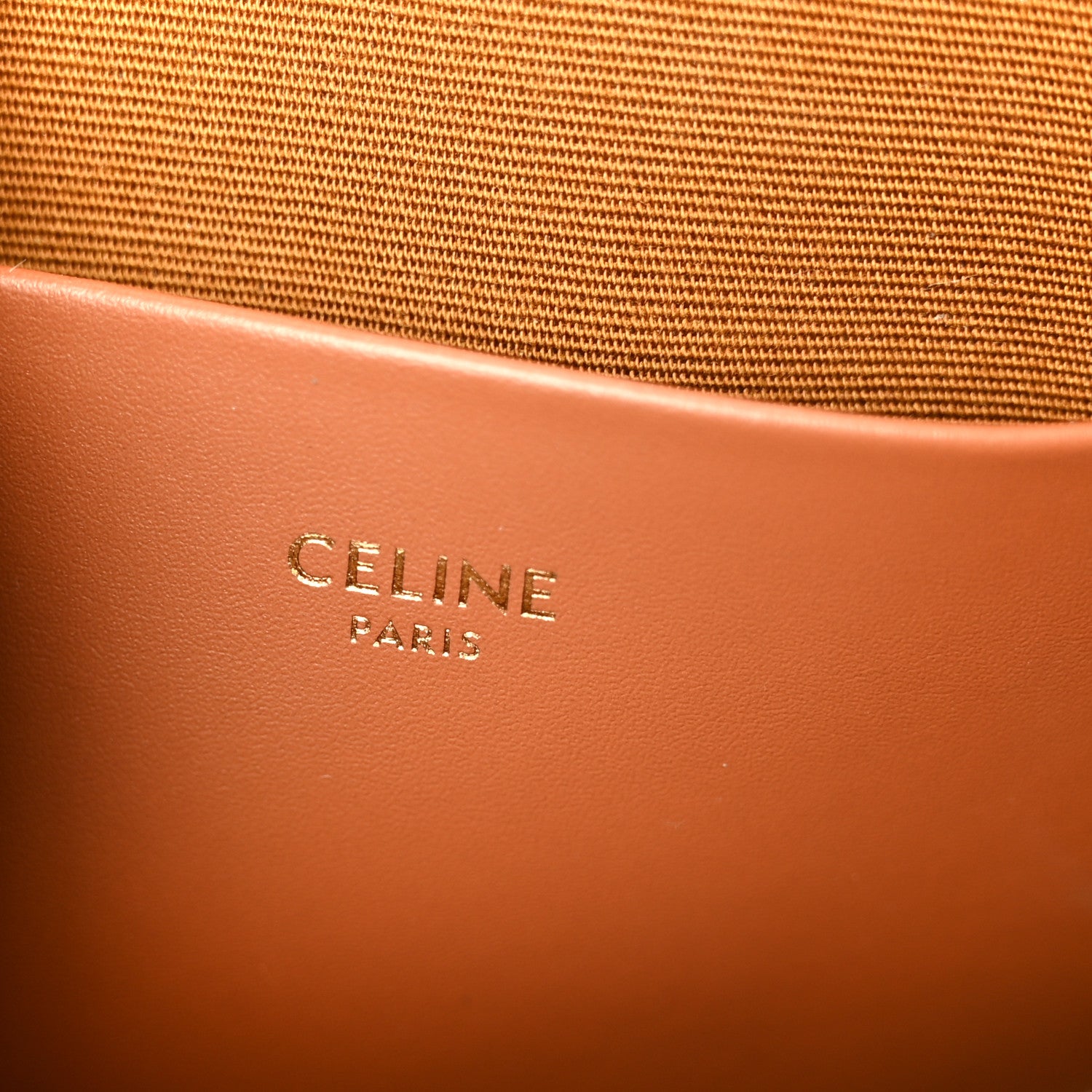 Celine Canvas Calfskin Triomphe Teen Honorine Bag Tan 6 of 10
