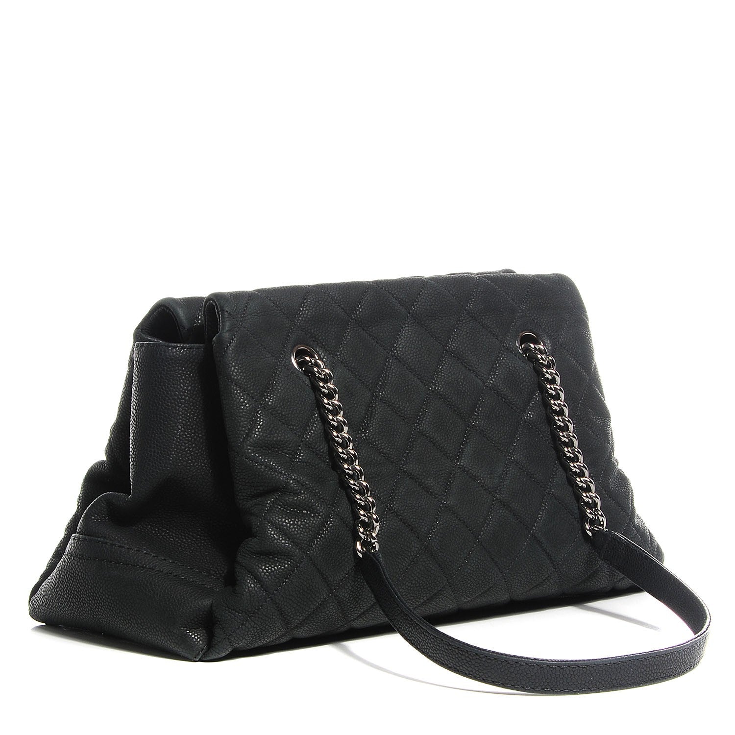 Chanel Iridescent Caviar Quilted Lady Pearly Tote Black 3 of 7