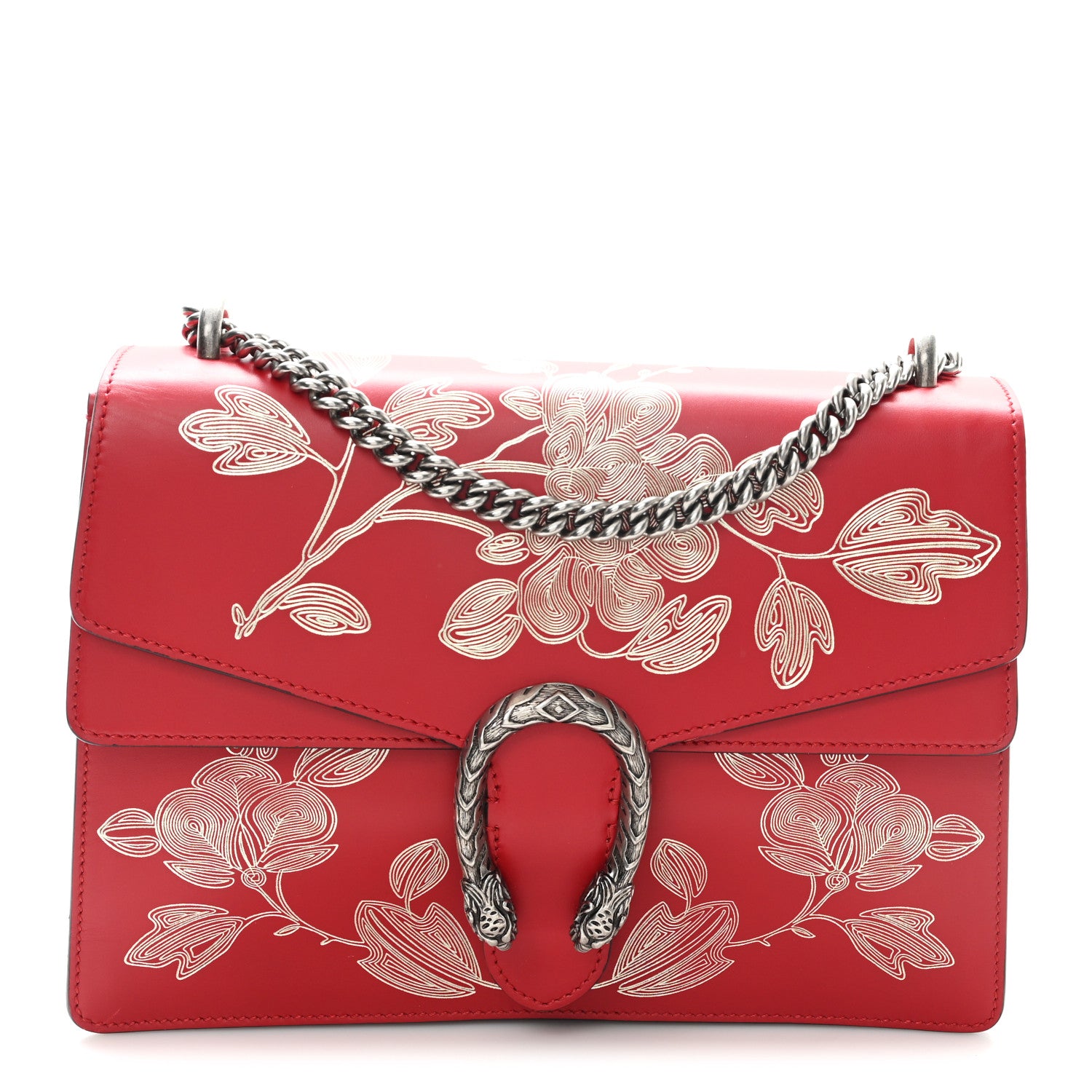 Gucci Calfskin Chinese New Year Medium Dionysus Shoulder Bag Hibiscus Red 1 of 11
