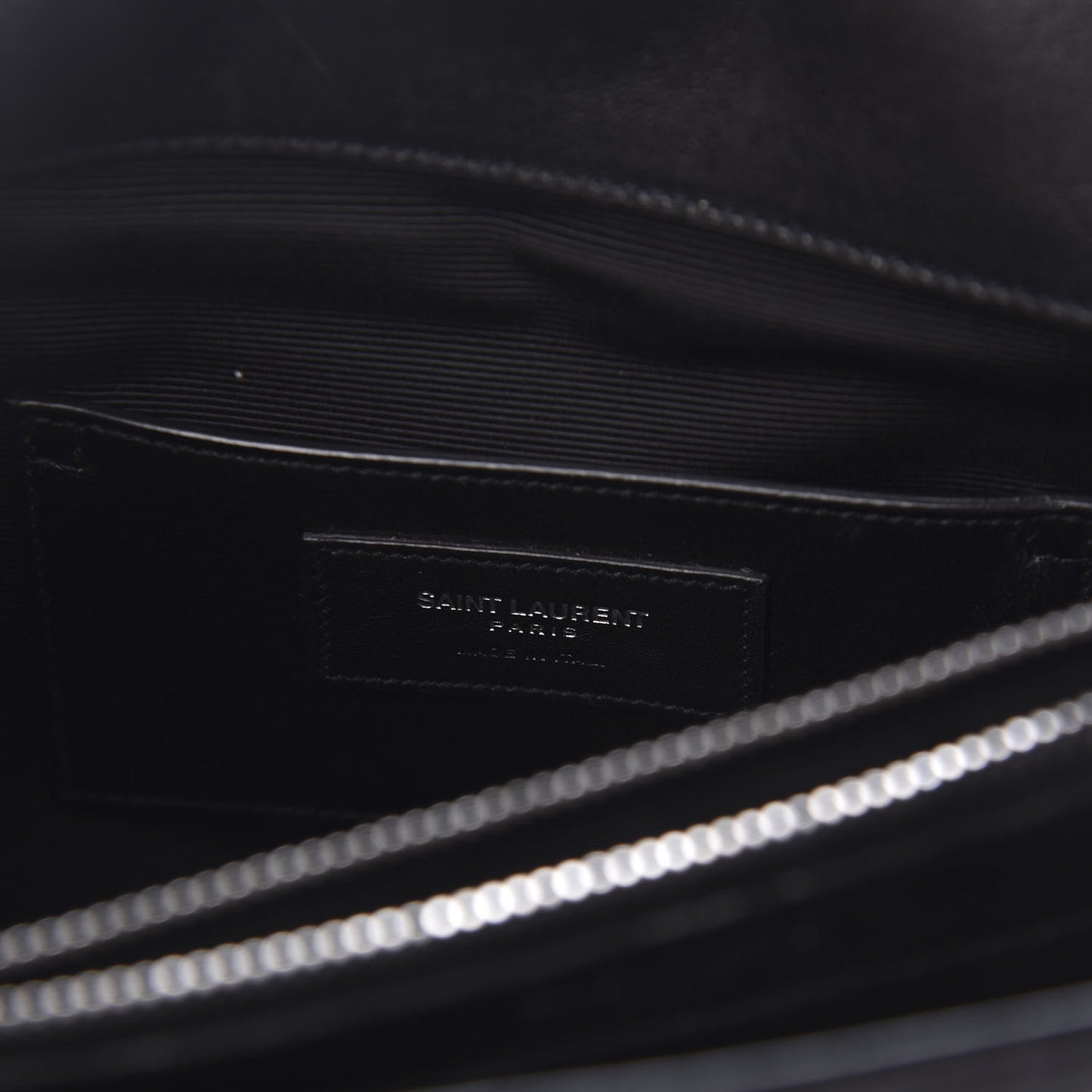 Sheepskin Matelasse Chevron Monogram Large College Satchel Black