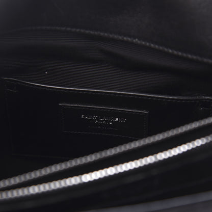 Saint Laurent Sheepskin Matelasse Chevron Monogram Large College Satchel Black 8 of 9