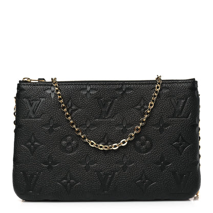 Louis Vuitton Empreinte Double Zip Pochette Black 1 of 9