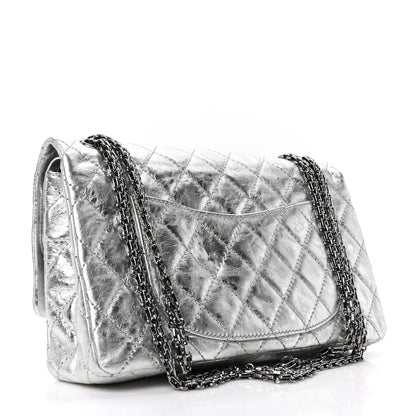 Chanel Metallic Aged Calfskin Quilted 2.55 Reissue 226 Flap Silver 5 of 19