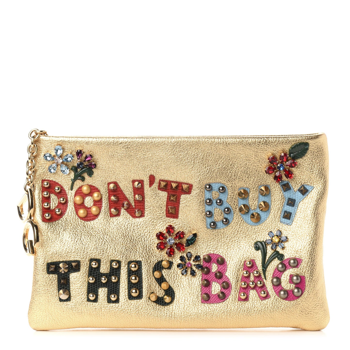 Metallic Calfskin Cleo Dont Buy This Bag Clutch Gold