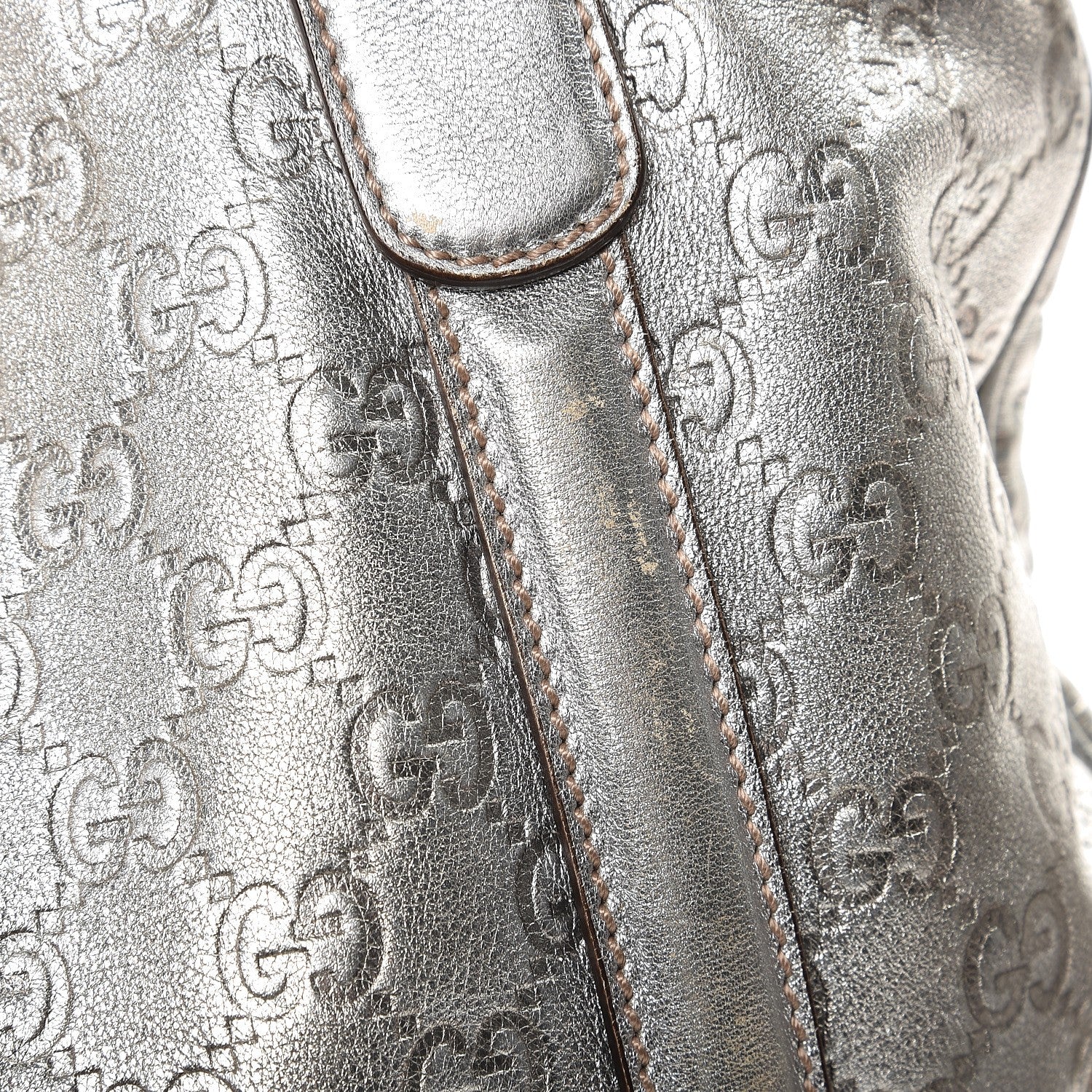 Gucci Guccissima Medium Britt Tote Silver 12 of 17