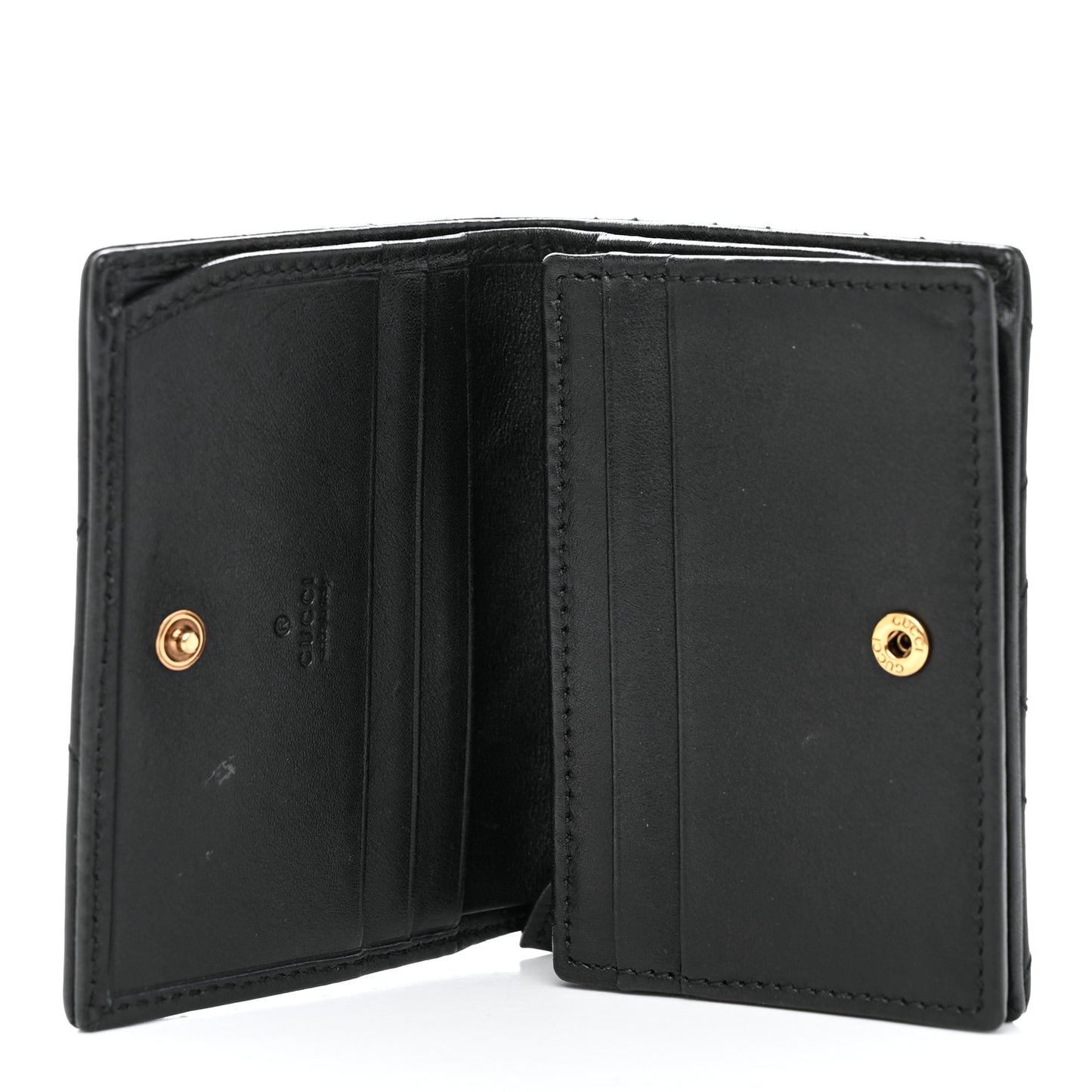 Calfskin Matelasse GG Marmont Card Case Wallet Black