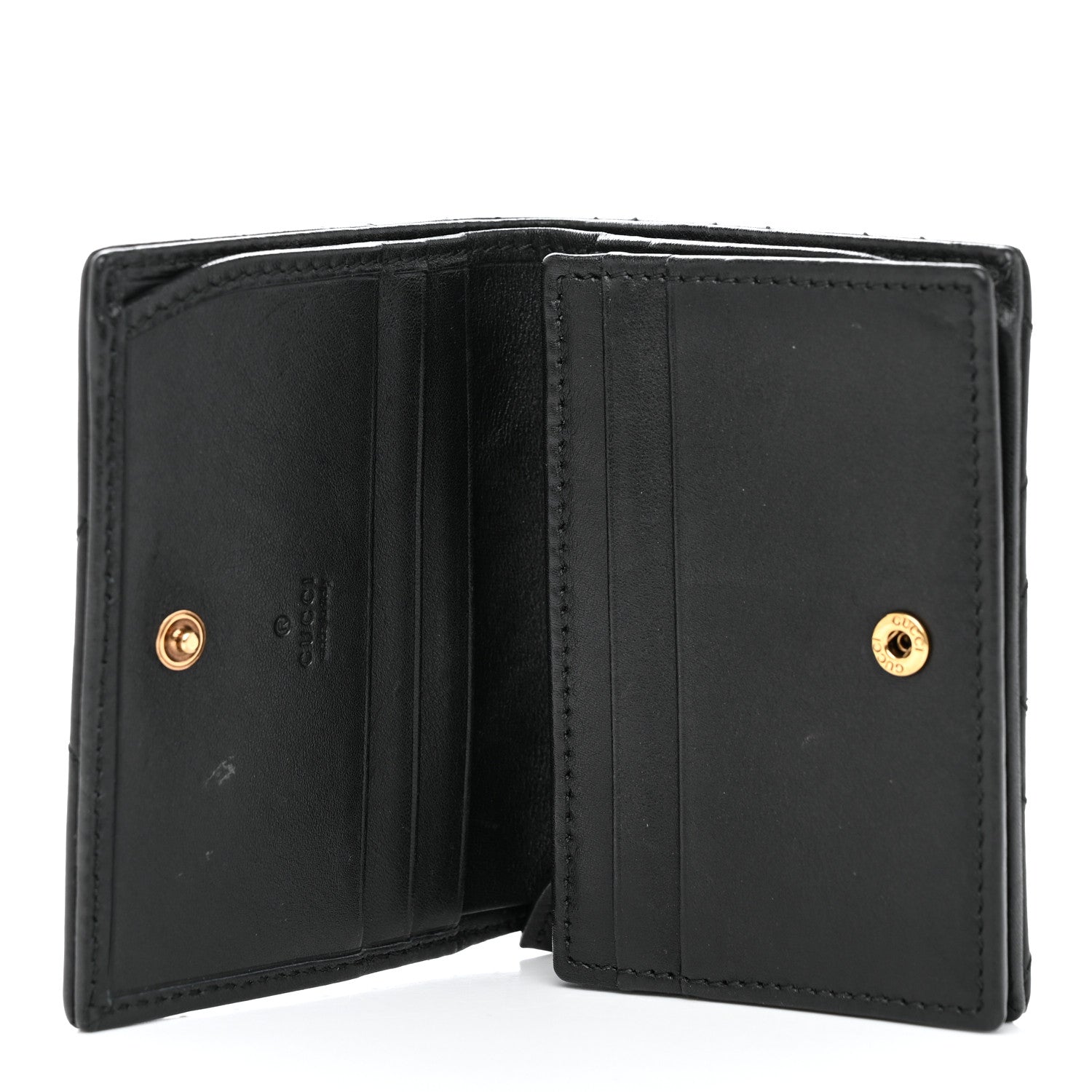Gucci Calfskin Matelasse GG Marmont Card Case Wallet Black 4 of 10