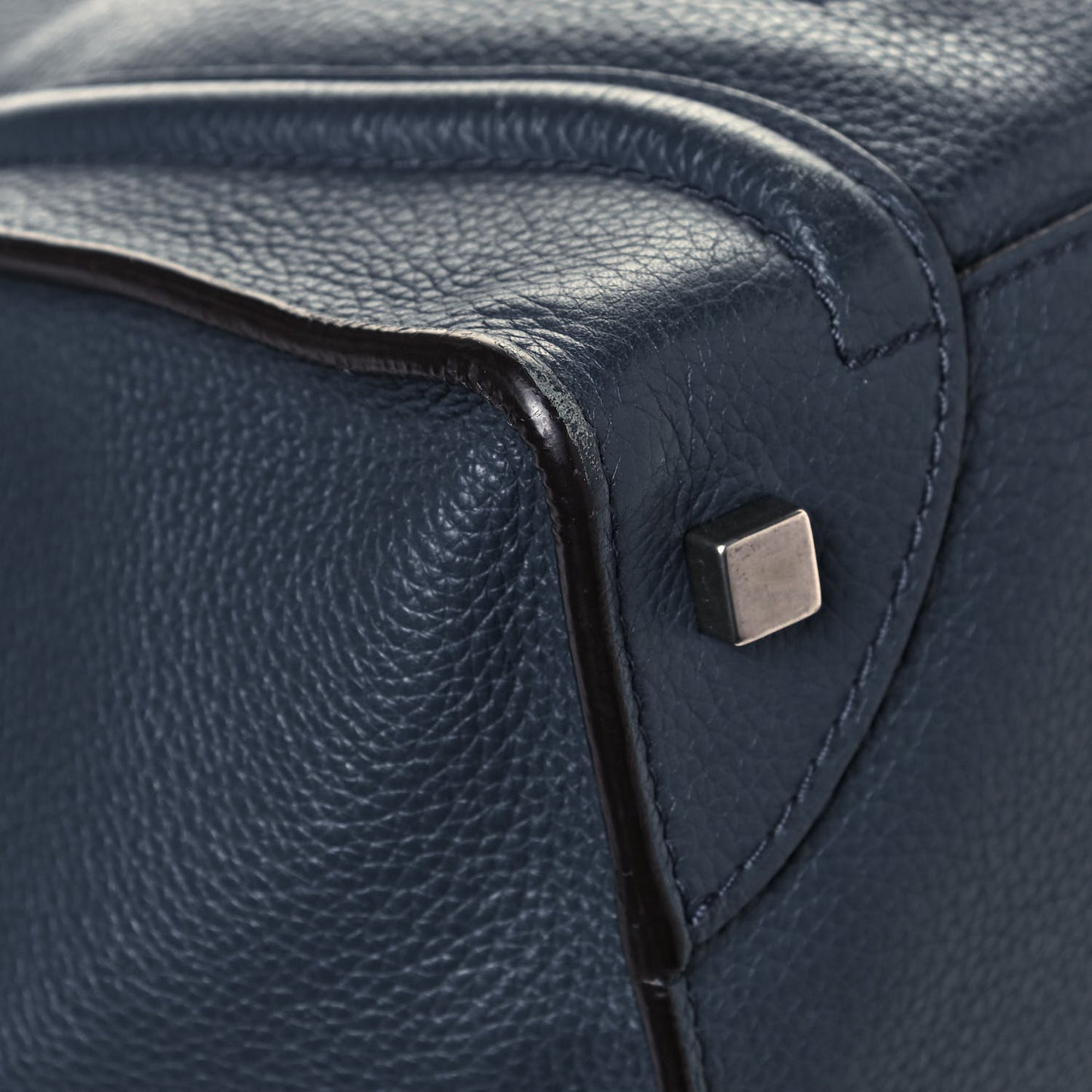 Drummed Calfskin Mini Luggage Blue