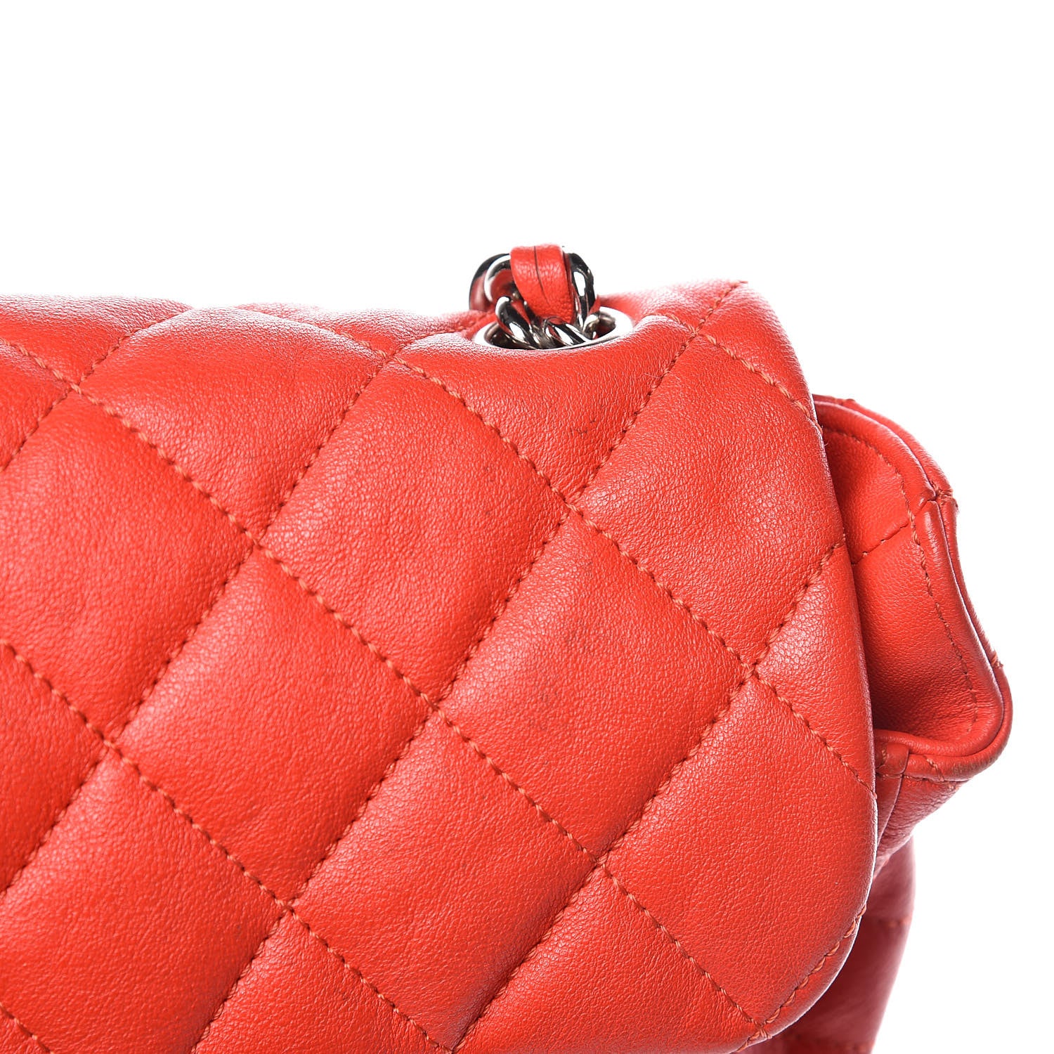 Chanel Washed Lambskin Mini Chain Around Messenger Red 17 of 17