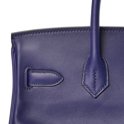 Hermes Swift Epsom Tressage Birkin 30 Bleu Encre Bleu Du Nord Gold 8 of 34