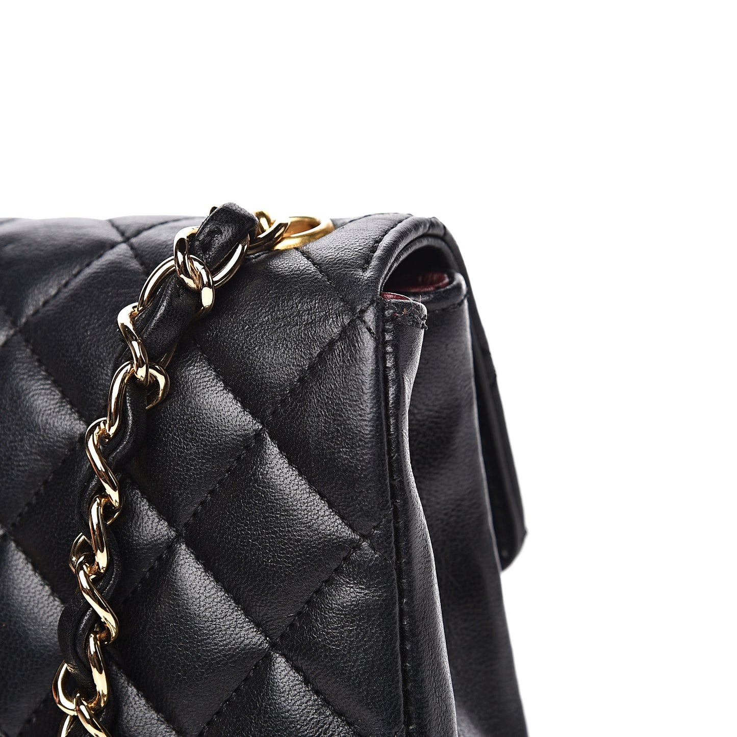 Lambskin Quilted Mini Rectangular Flap Bag Black