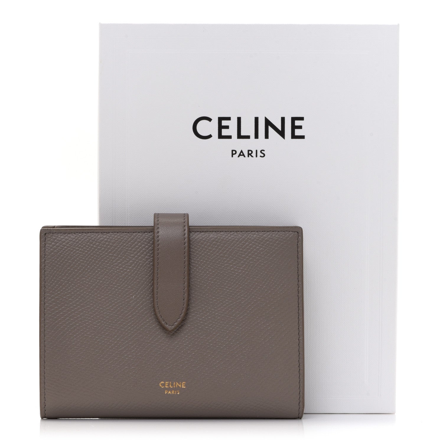 Celine Grained Calfskin Medium Multifunction Strap Wallet Pebble 10 of 10