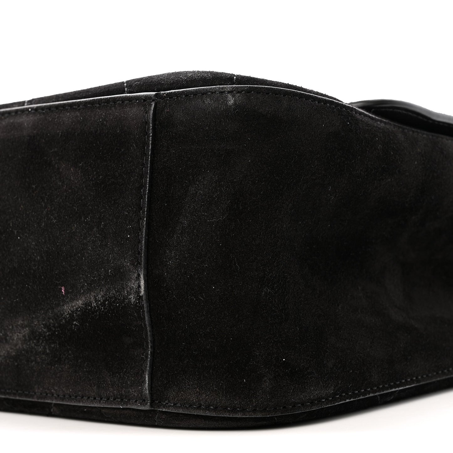 Suede Calfskin Small Souplissimo Maxi Flap Black