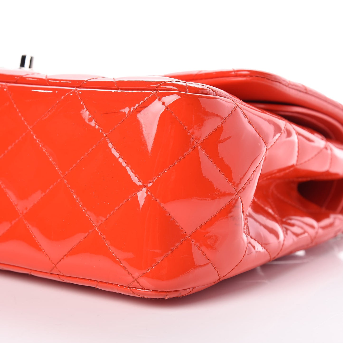 Patent Quilted Jumbo Double Flap Red