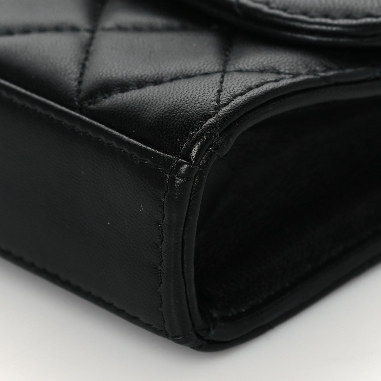 Lambskin Quilted Mini Trendy CC Chain Wallet So Black