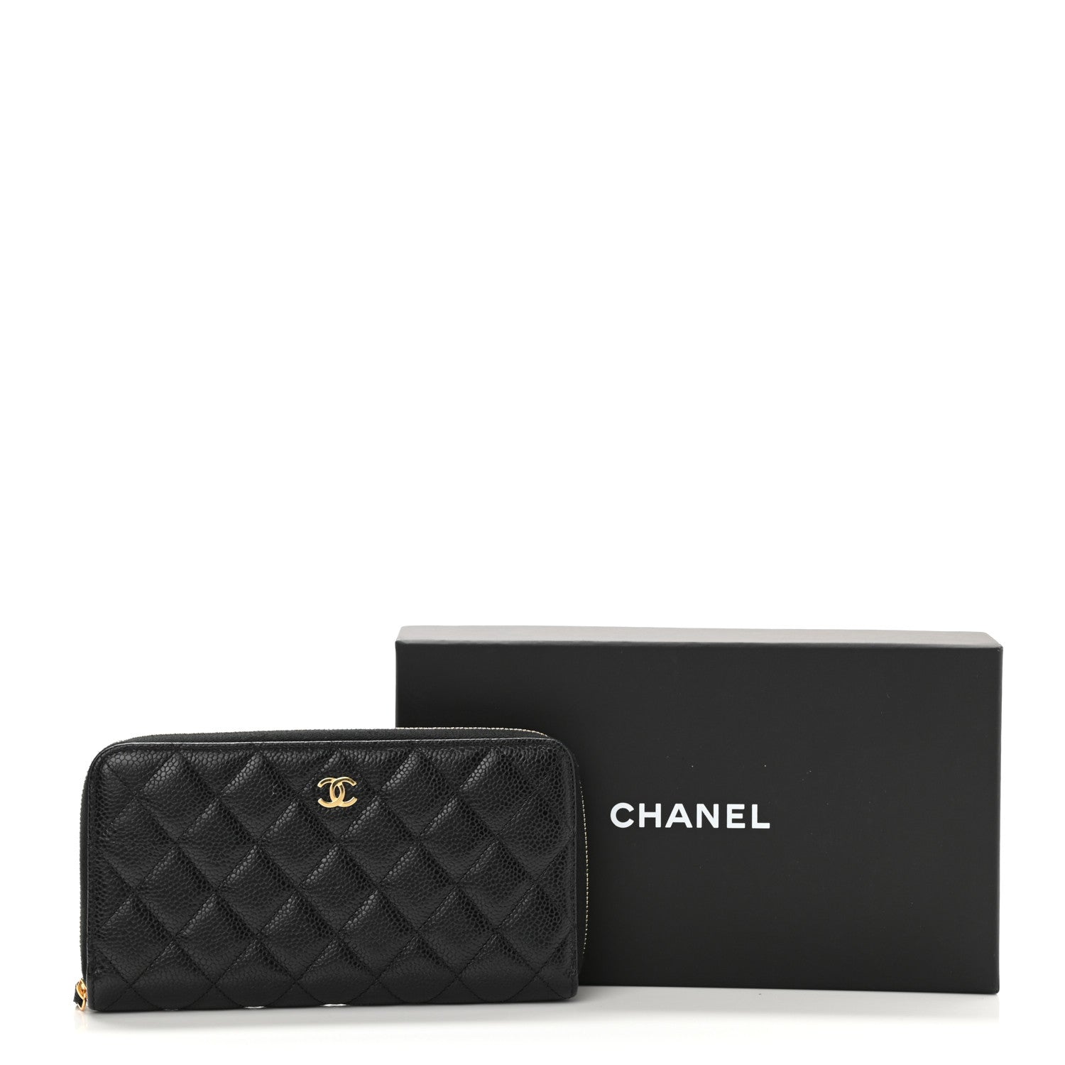 Chanel Caviar Quilted Large Gusset Zip Around Wallet Black 9 of 9