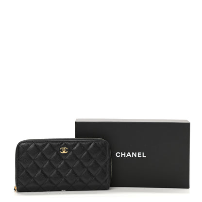 Chanel Caviar Quilted Large Gusset Zip Around Wallet Black 9 of 9