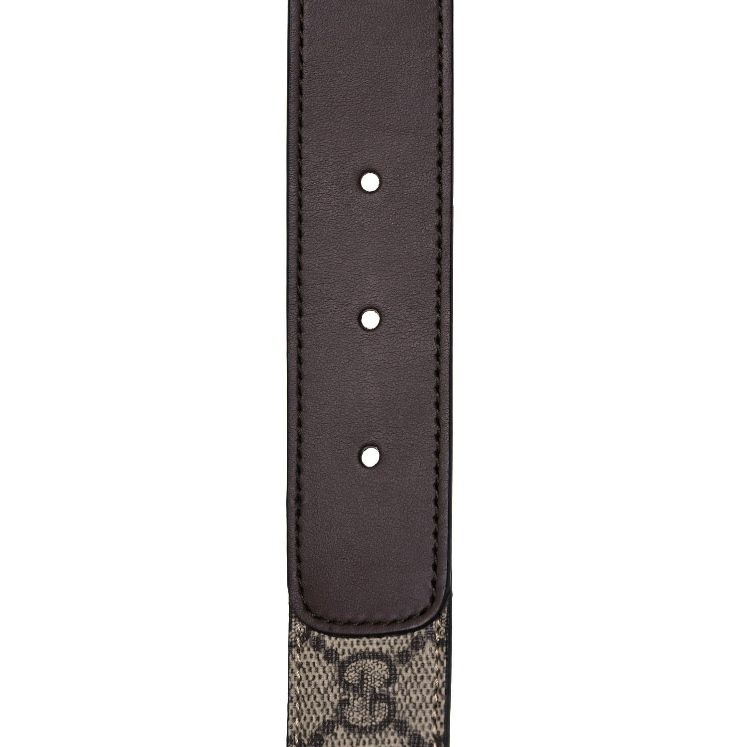 Gucci GG Supreme Monogram Matte Plutone Calfskin Double G 30mm Belt 85 34 Beige Ebony New Acero 3 of 7
